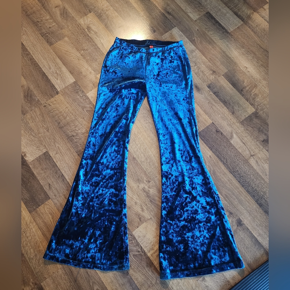 Blue Velvet Flare Pants